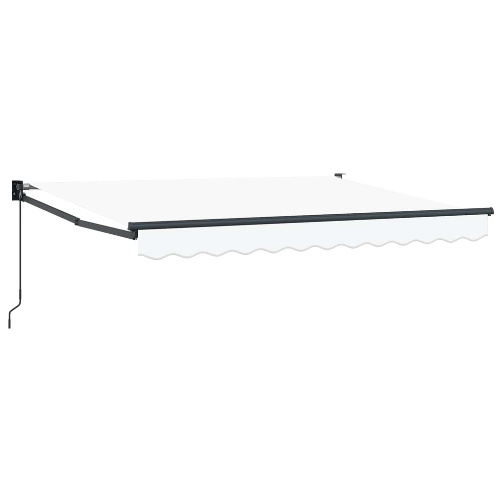 Ausziehbare Markise Weiß 3,5 x 2 m 100% Polyester und Aluminium