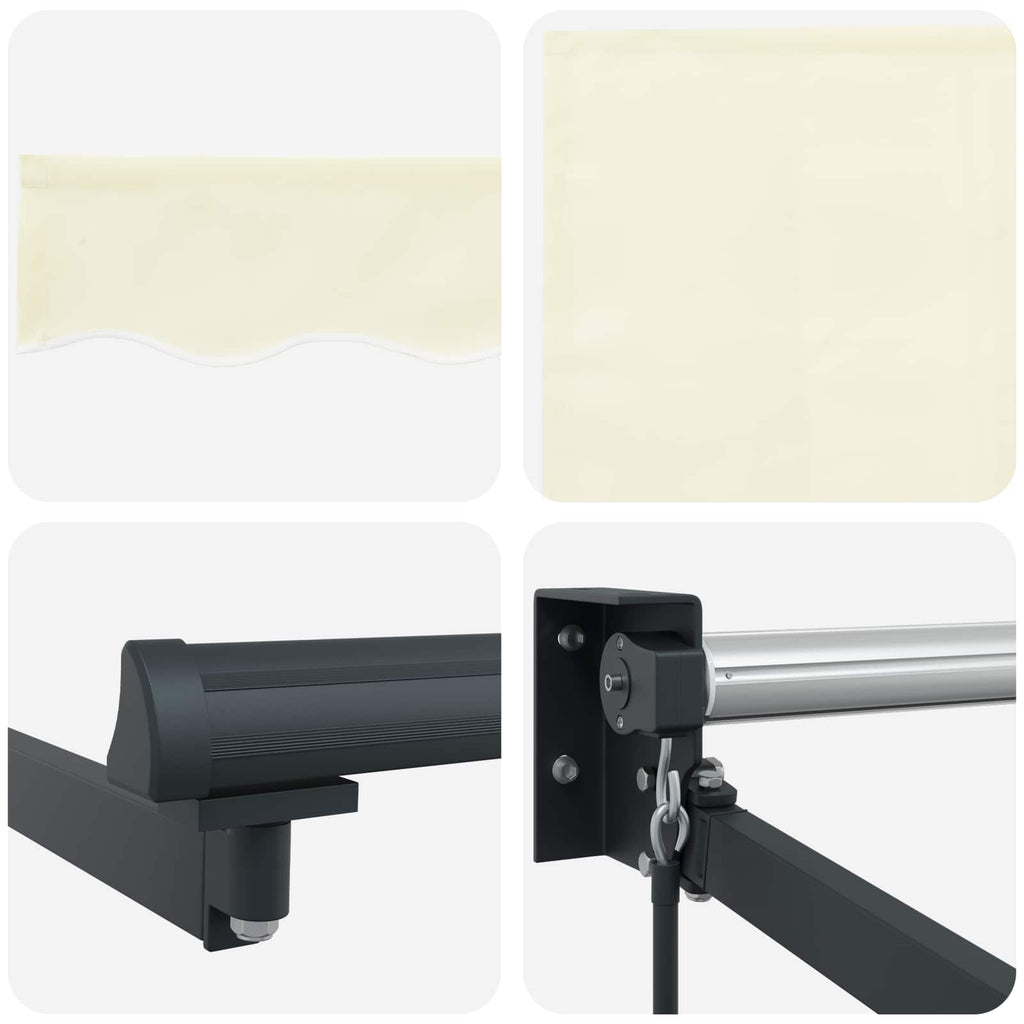 Ausziehbare Markise Creme 4 x 2 m 100% Polyester und Aluminium