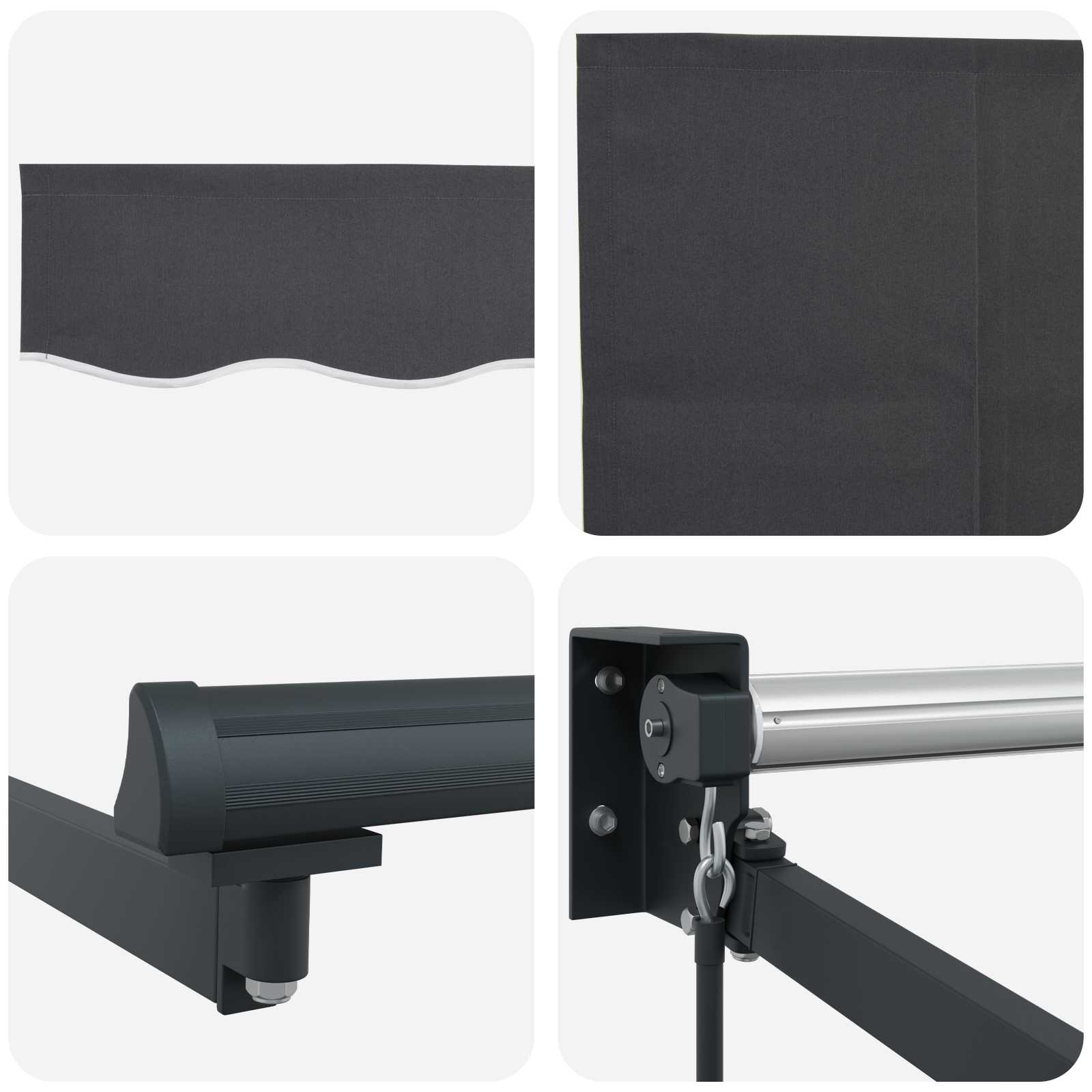 Ausziehbare Markise Anthrazit 4 x 2 m