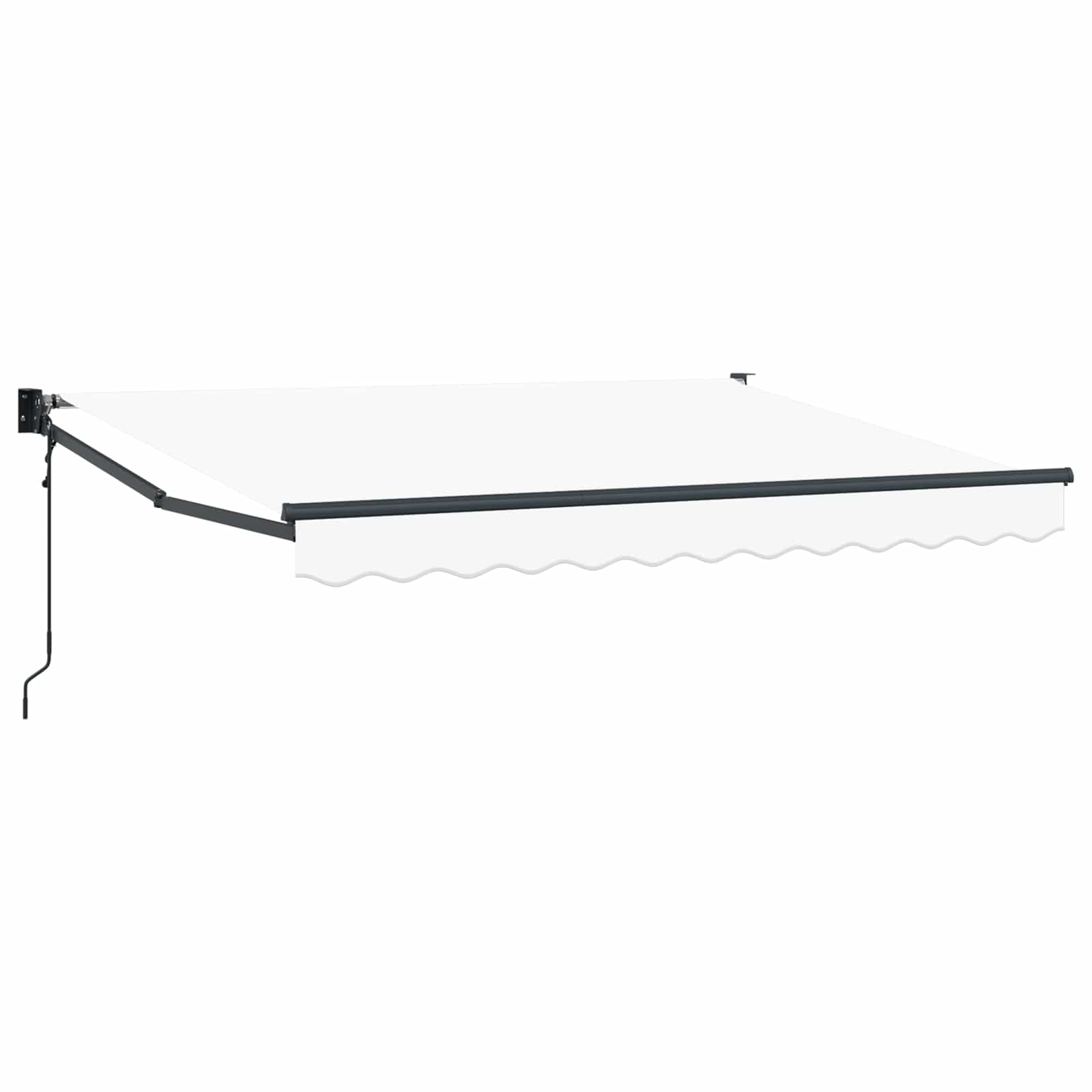 Markise Weiß 2,5 x 2 m Polyester und Metall