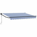 Markise Blau und Weiß 3 x 2 m Polyester und Metall