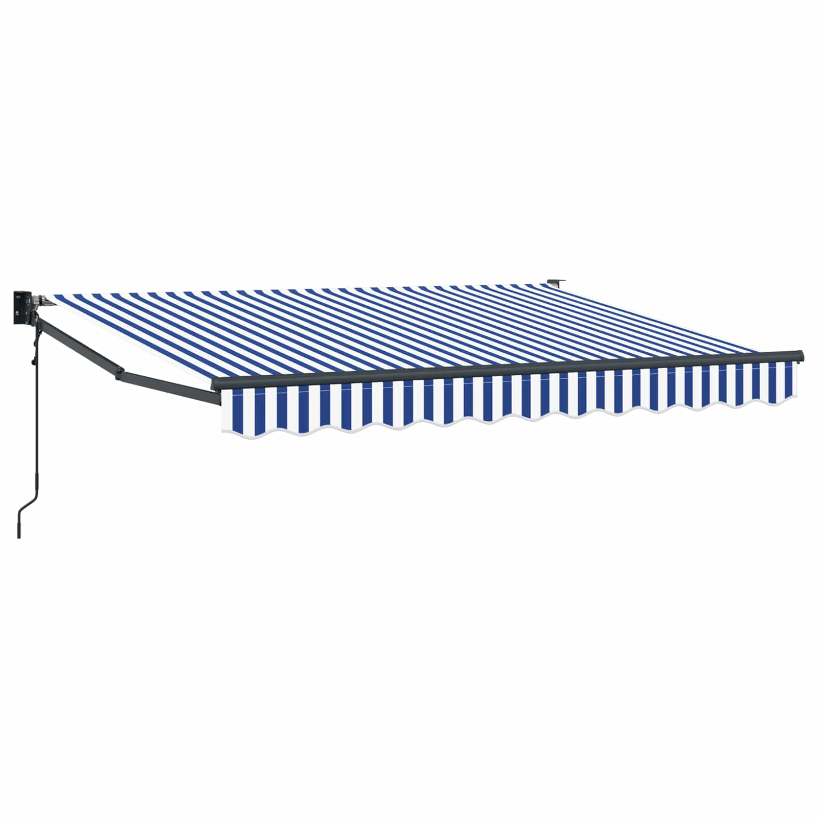 Markise Blau und Weiß 3 x 2 m Polyester und Metall