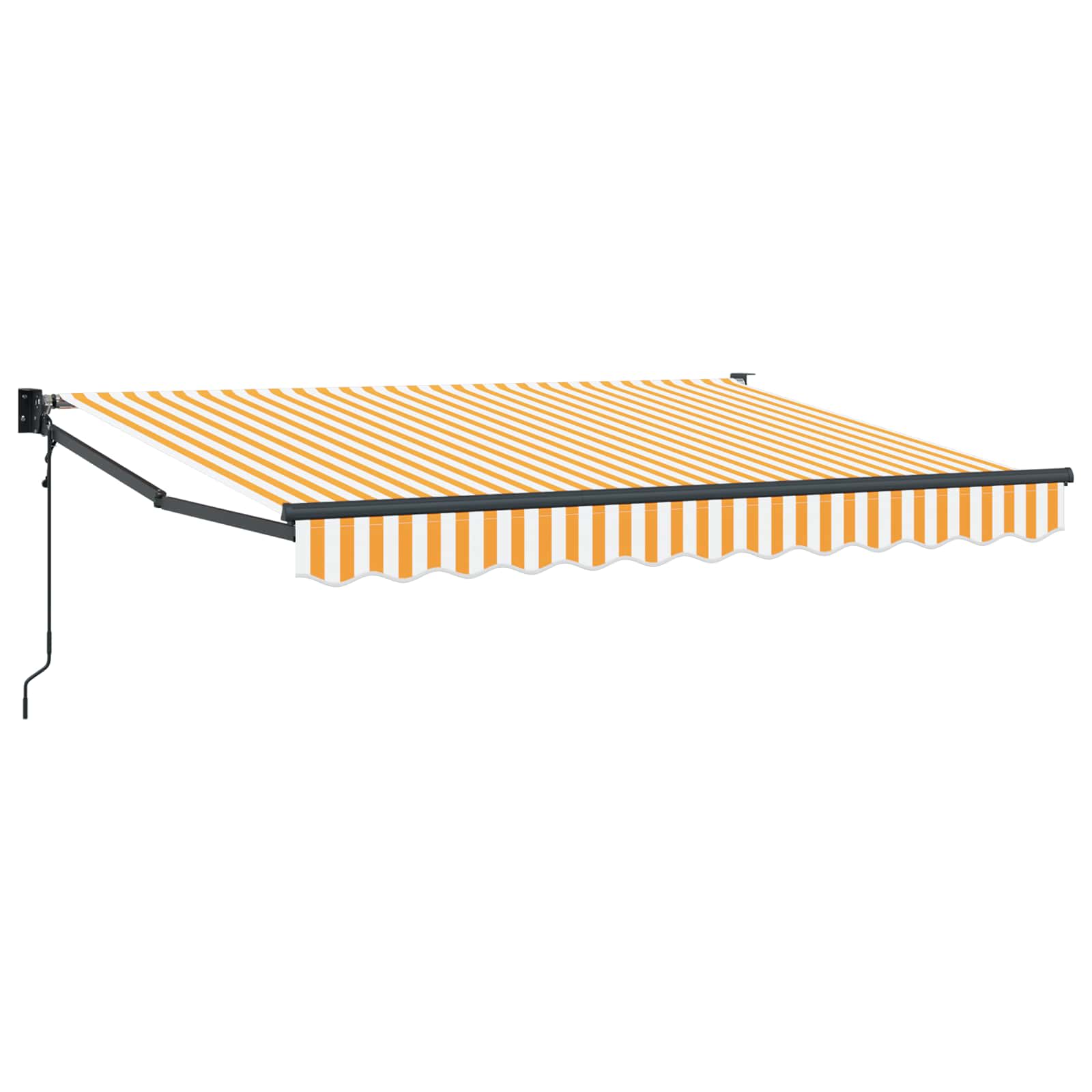 Markise Gelb und Weiß 3 x 2 m Polyester und Metall