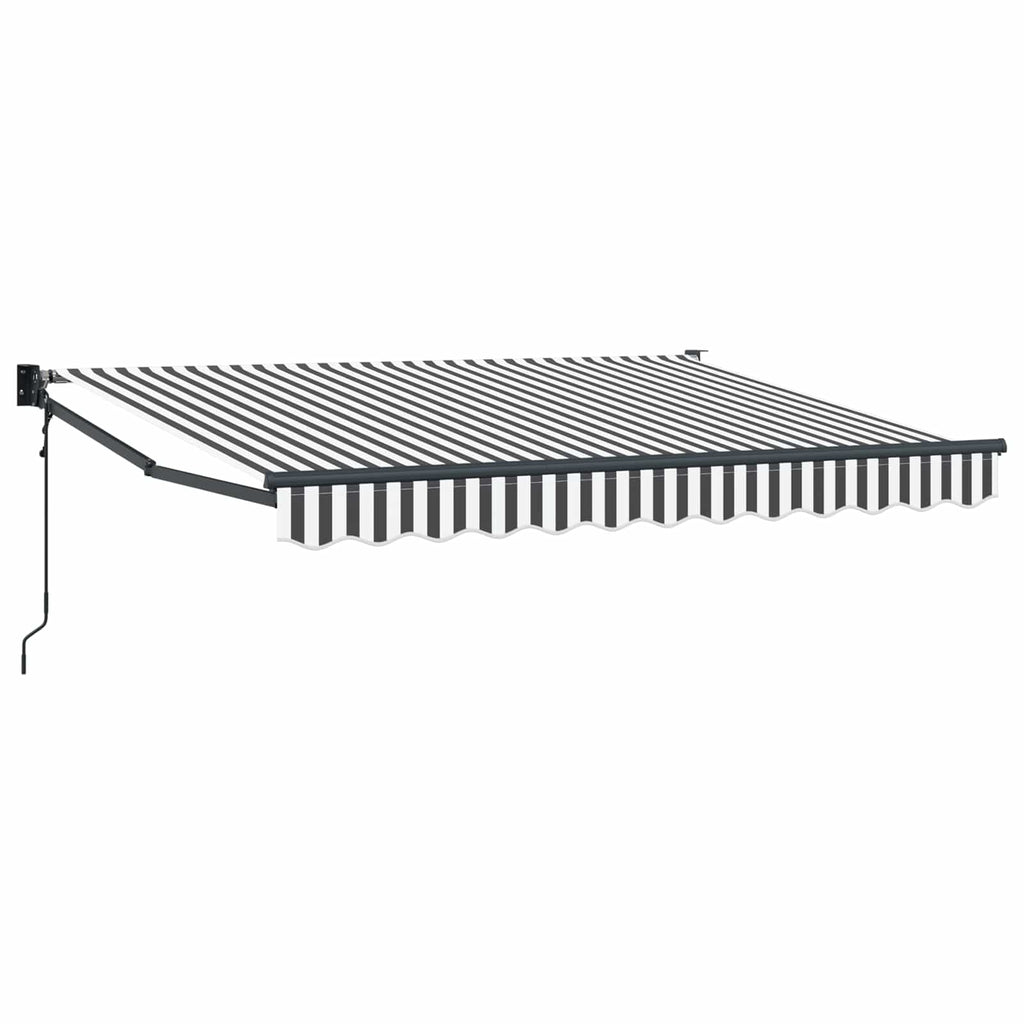 Markise Anthrazit und Weiß 3 x 2 m Polyester und Metall