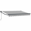 Markise Anthrazit und Weiß 3 x 2 m Polyester und Metall