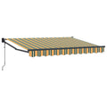 Markise Grün und Gelb 3 x 2 m Polyester und Metall