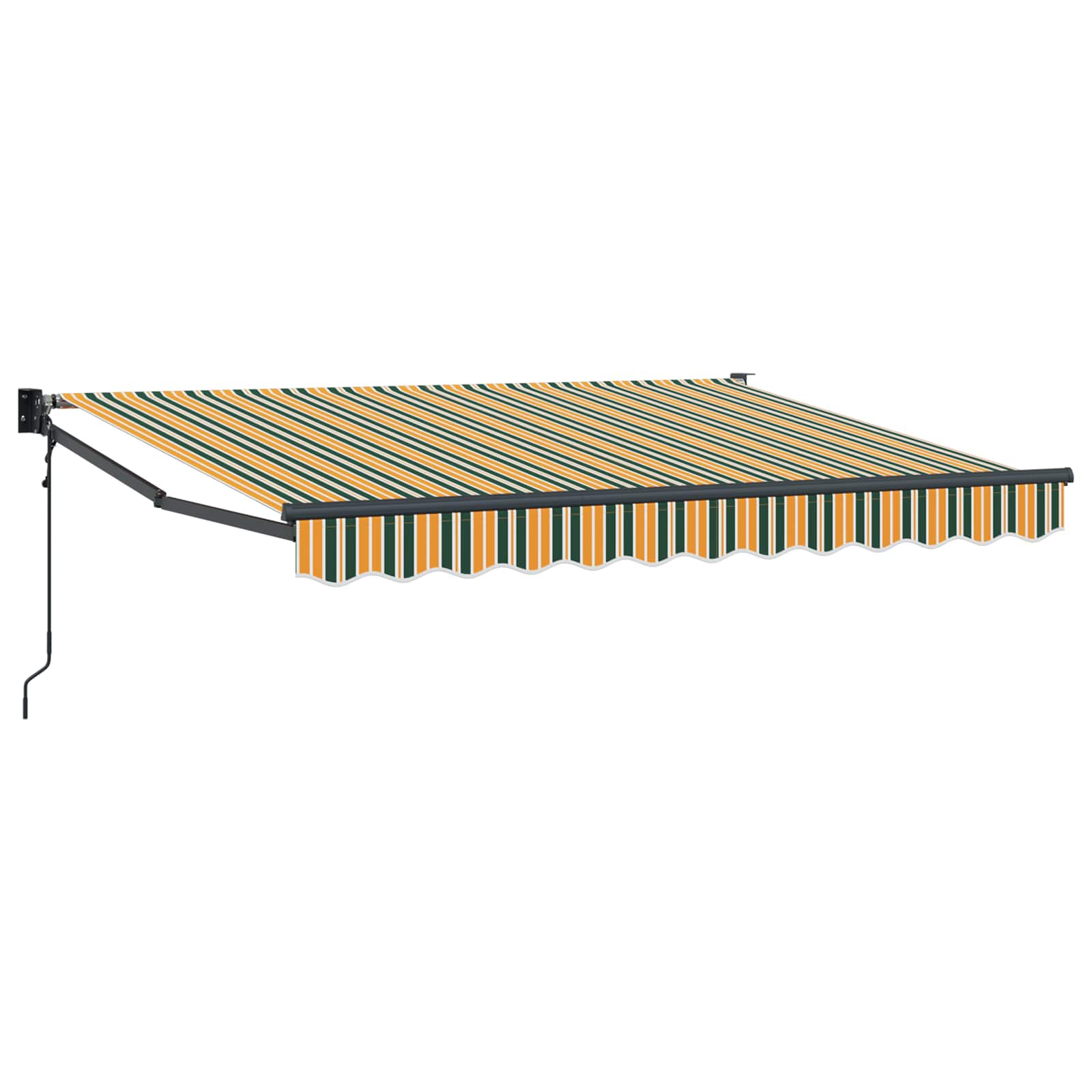 Markise Grün und Gelb 3 x 2 m Polyester und Metall