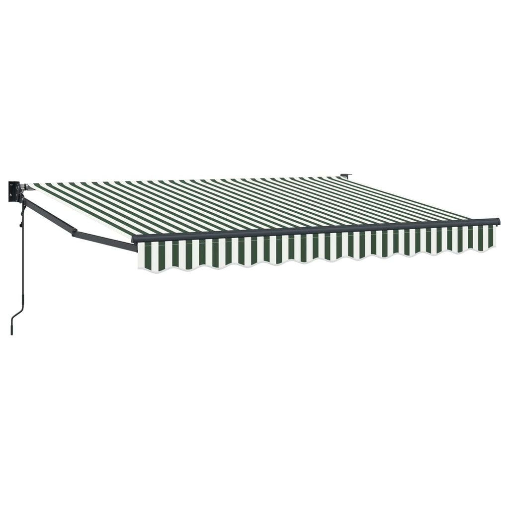 Markise Grün und Weiß 3 x 2 m Polyester und Metall
