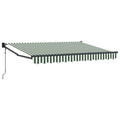 Markise Grün und Weiß 3 x 2 m Polyester und Metall