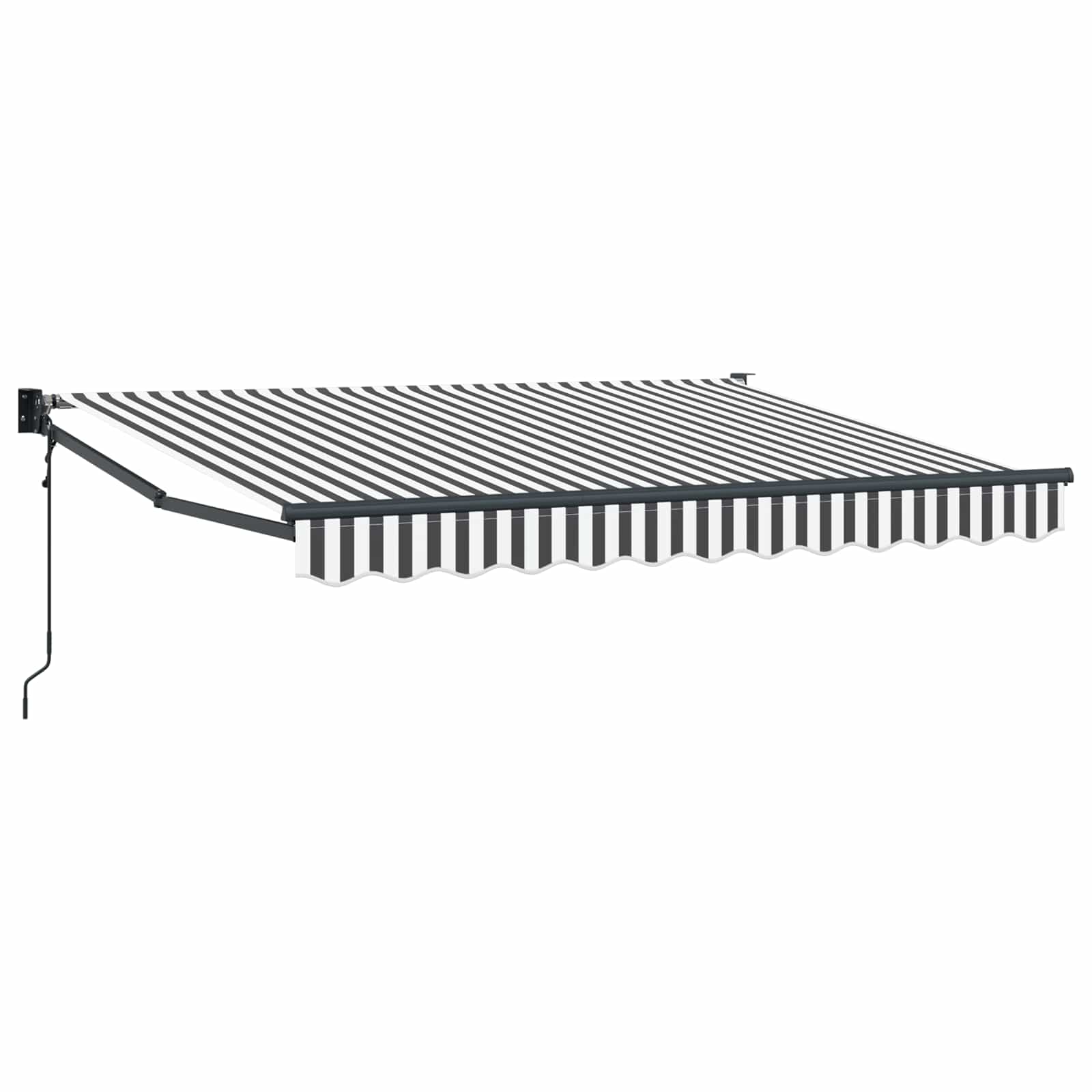 Markise Anthrazit und Weiß 3,5 x 2 m Polyester und Metall