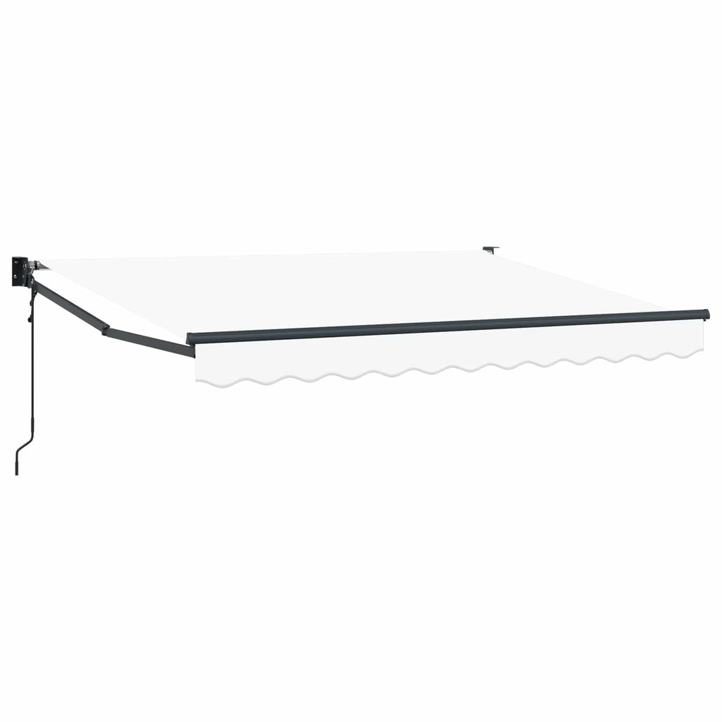 Markise Weiß 3,5 x 2 m Polyester und Metall