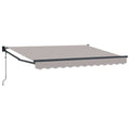 Markise Hellgrau 3,5 x 2 m Polyester und Metall