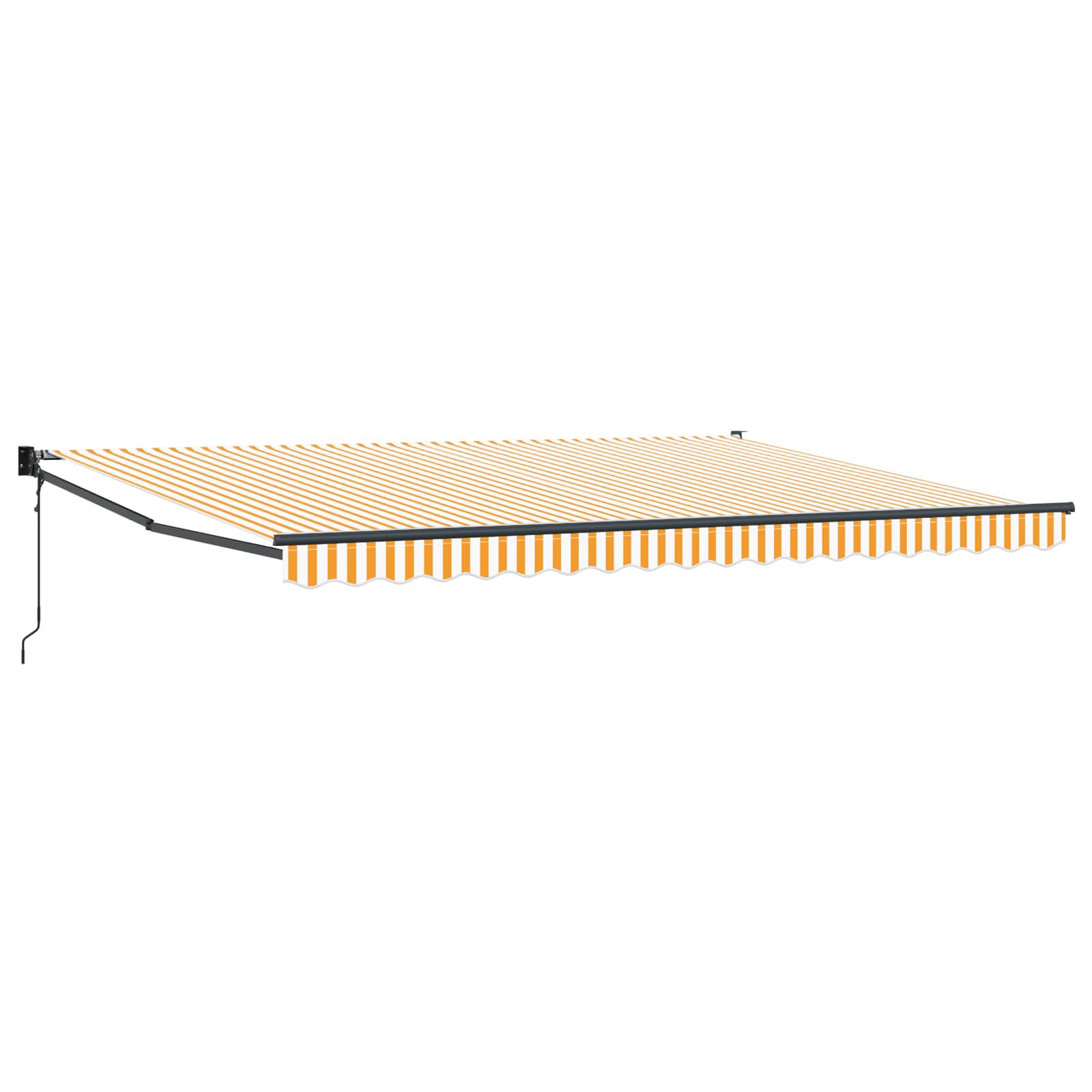 Markise Gelb und Weiß 4 x 2 m Polyester und Metall