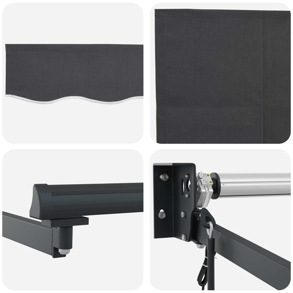 Markise Anthrazit 4 x 2 m Polyester und Metall