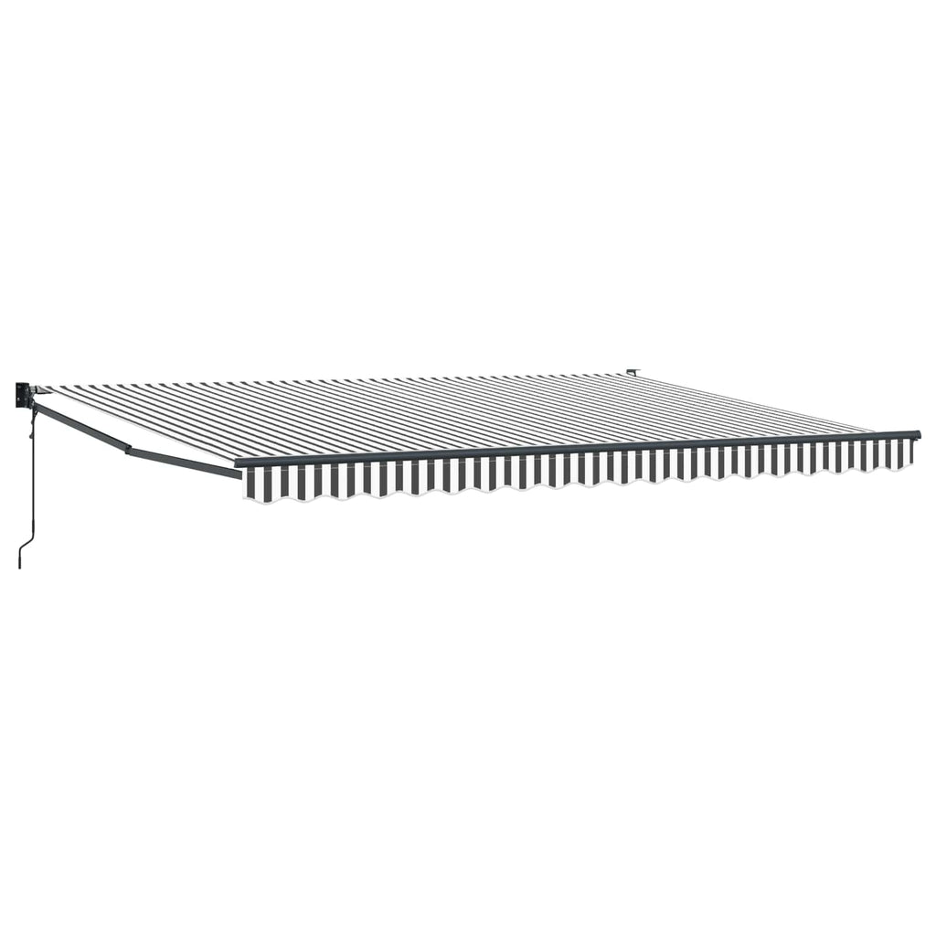 Markise Anthrazit und Weiß 4 x 2 m Polyester und Metall