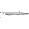 Markise Anthrazit und Weiß 4 x 2 m Polyester und Metall