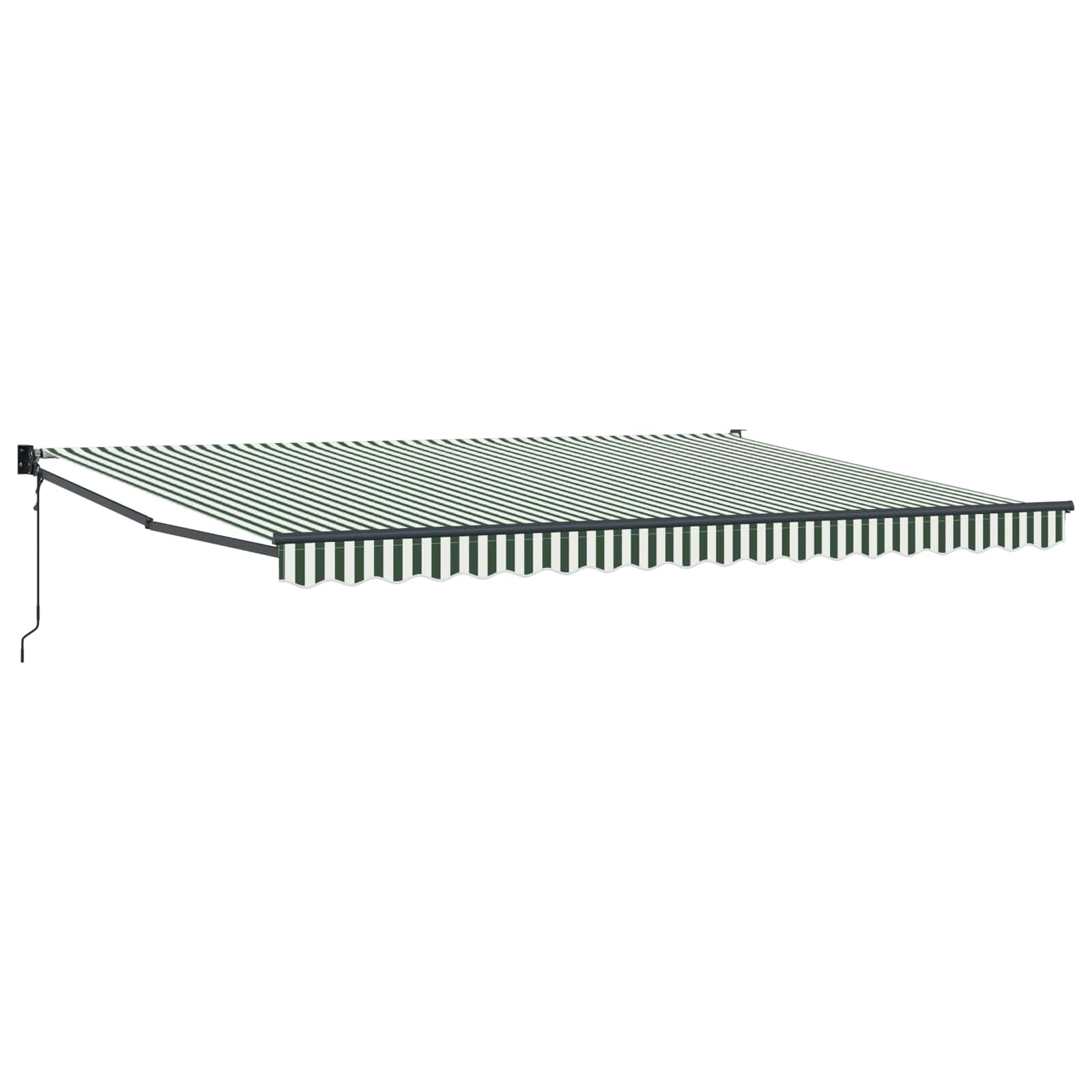 Markise Grün und Weiß 4 x 2 m Polyester und Metall