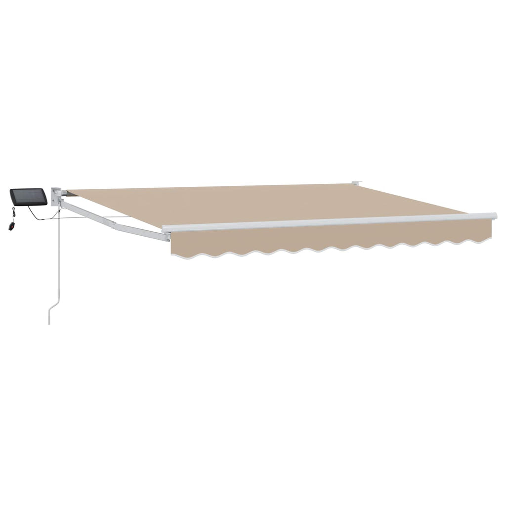 Manuelle Gelenkarmmarkise mit LEDs Beige und Weiß 2,5 x 2 m