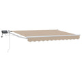 Manuelle Gelenkarmmarkise mit LEDs Beige und Weiß 2,5 x 2 m