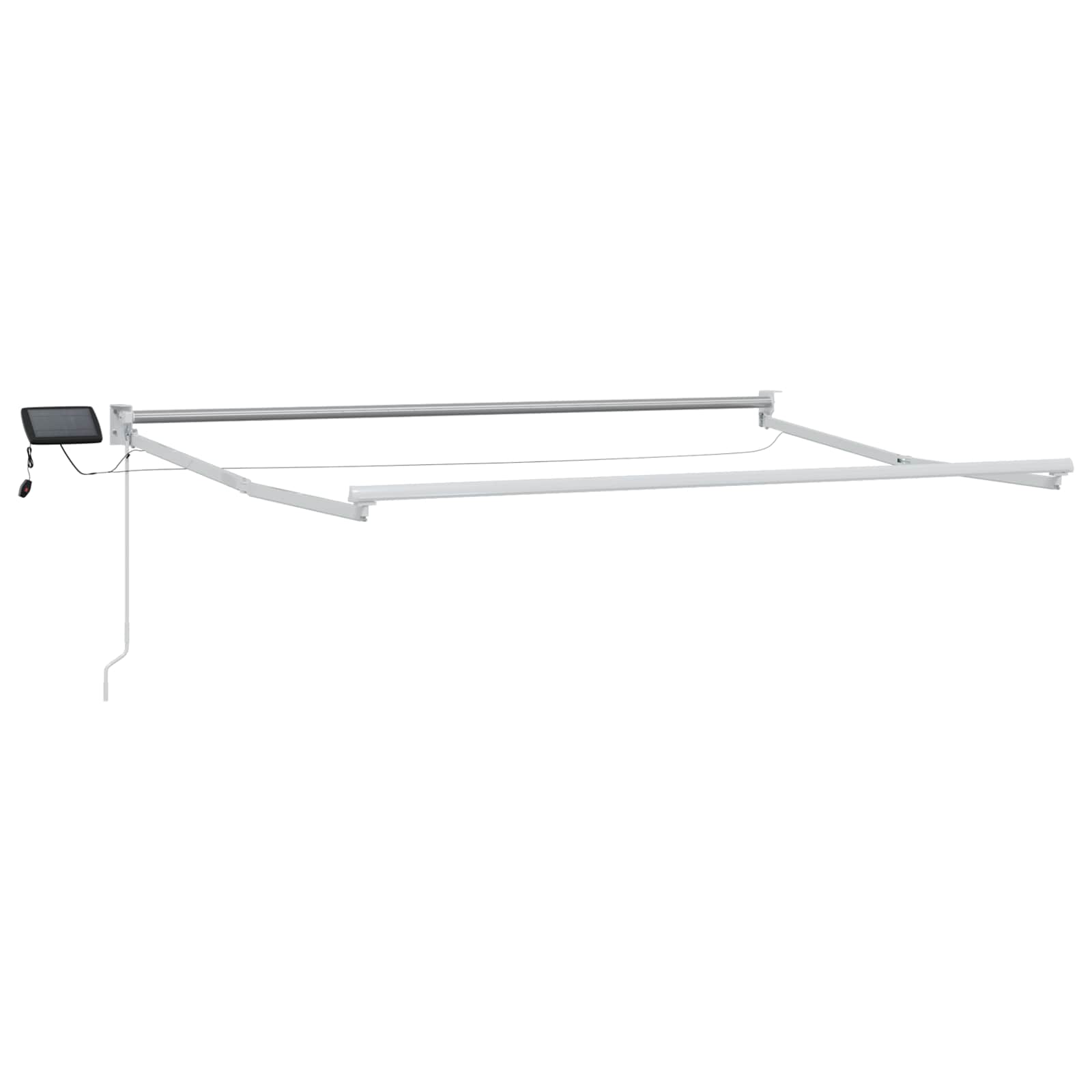 Manuelle Gelenkarmmarkise mit LEDs Hellgrau und Weiß 2,5 x 2 m