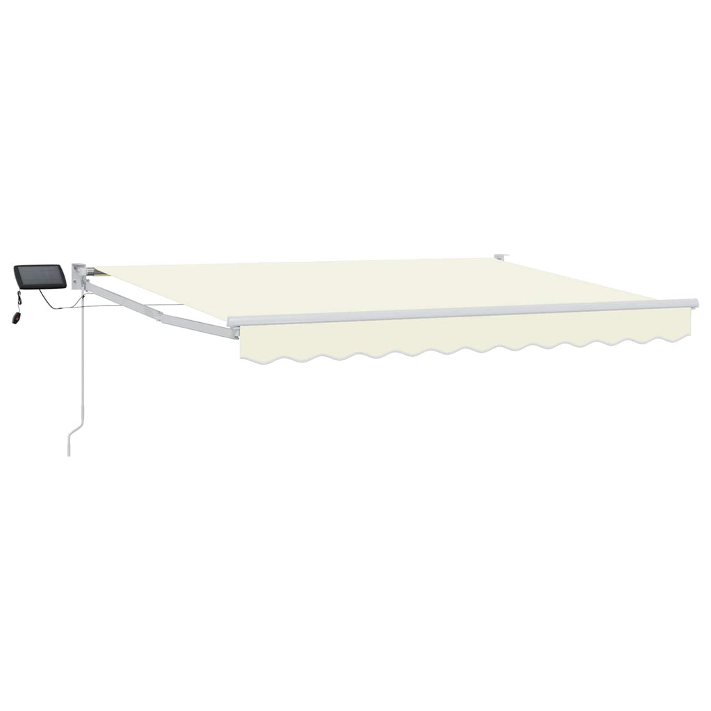 Manuelle Gelenkarmmarkise mit LEDs Creme und Weiß 3,5 x 2 m