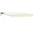 Manuelle Gelenkarmmarkise mit LEDs Creme und Weiß 3,5 x 2 m