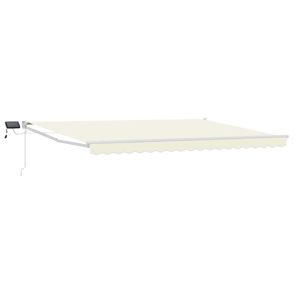 Manuelle Gelenkarmmarkise mit LEDs Creme und Weiß 4 x 2 m