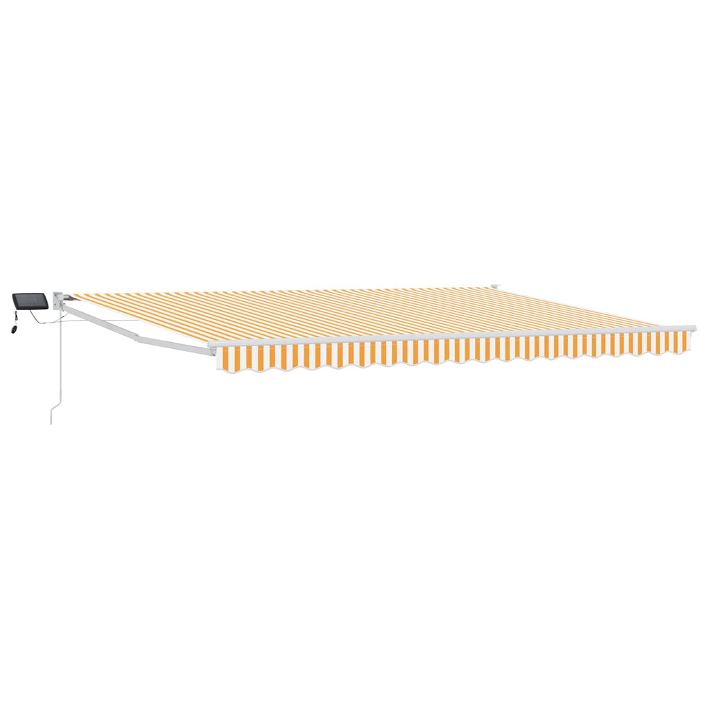 Manuelle Gelenkarmmarkise mit LEDs Gelb und Weiß 4 x 2 m