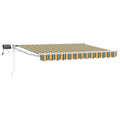 Manuelle Gelenkarmmarkise mit LEDs Grün, Gelb, Weiß 3 x 2,5 m