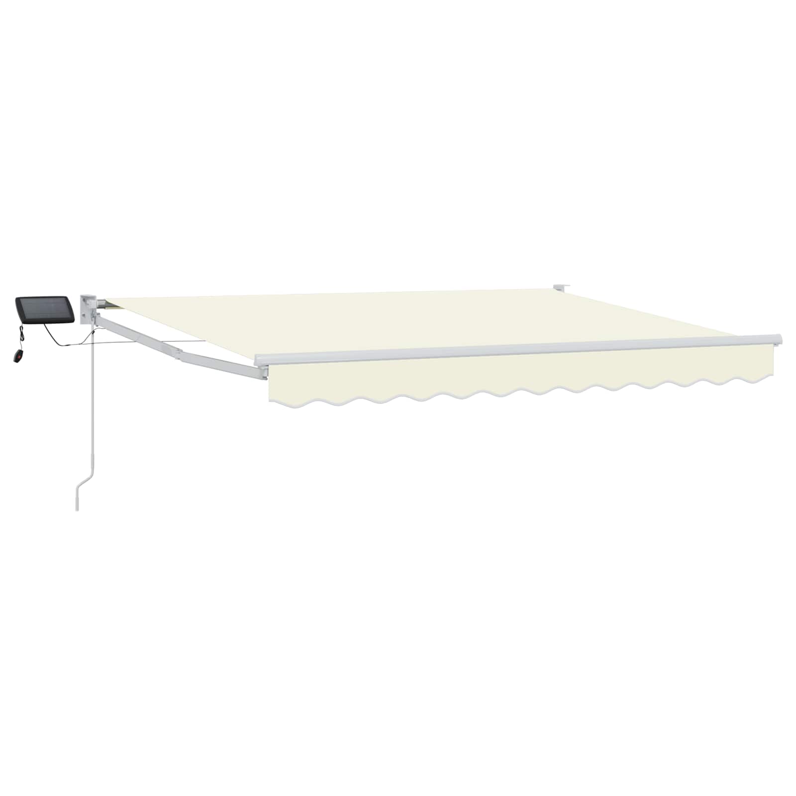 Manuelle Gelenkarmmarkise mit LEDs Creme und Weiß 3,5 x 2,5 m