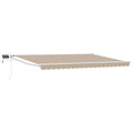 Manuelle Gelenkarmmarkise mit LEDs Beige und Weiß 4,5 × 3 m