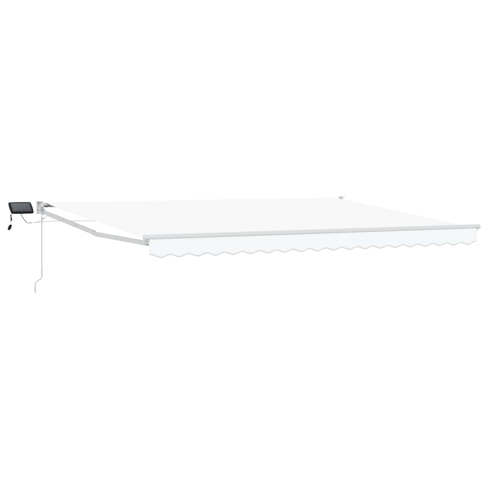 Manuelle Gelenkarmmarkise mit LEDs Weiß 4,5 × 3 m
