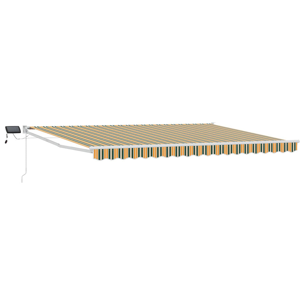 Manuelle Gelenkarmmarkise mit LEDs Grün, Gelb, Weiß 4,5 × 3 m