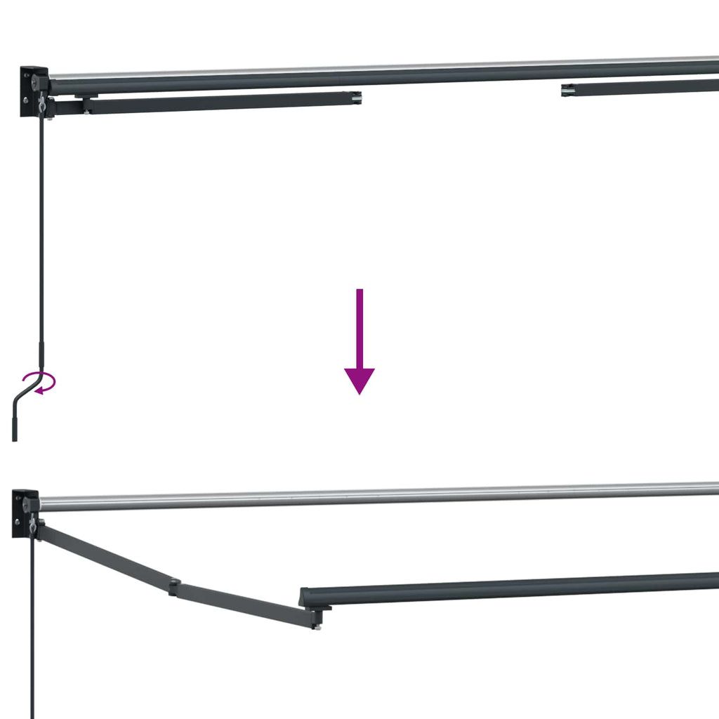 Manuelle Gelenkarmmarkise mit LEDs Mehrfarbig 2,5 x 2 m