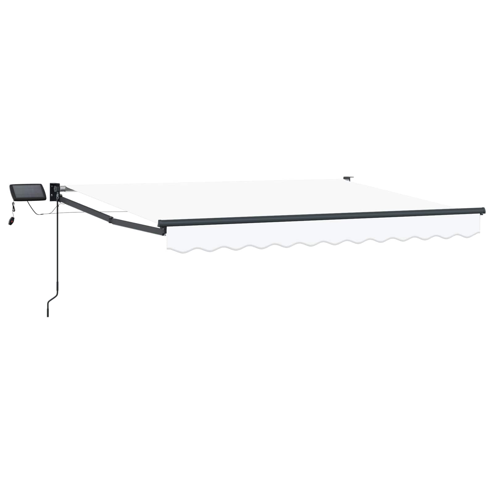 Manuelle Gelenkarmmarkise mit LEDs Weiß und Anthrazit 2,5 x 2 m