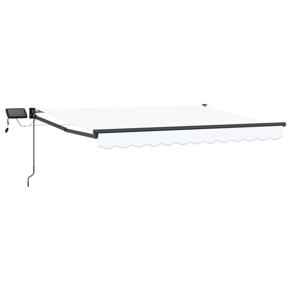Manuelle Gelenkarmmarkise mit LEDs Weiß und Anthrazit 3 x 2 m