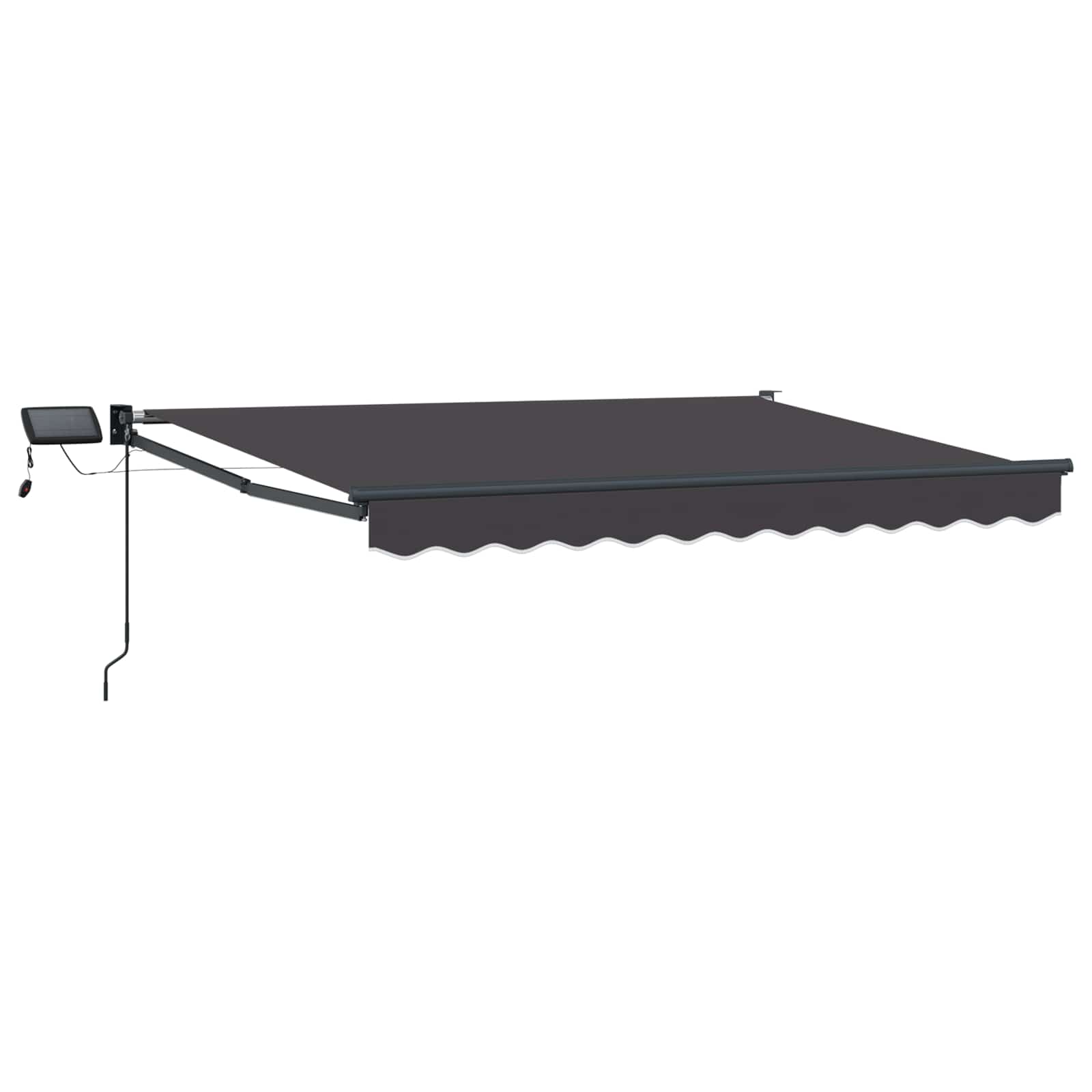 Manuelle Gelenkarmmarkise mit LEDs Anthrazit 3,5 x 2 m