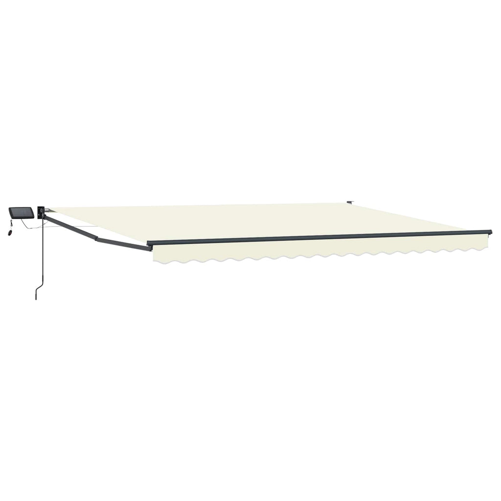 Manuelle Gelenkarmmarkise mit LEDs Creme und Anthrazit 4 x 2 m