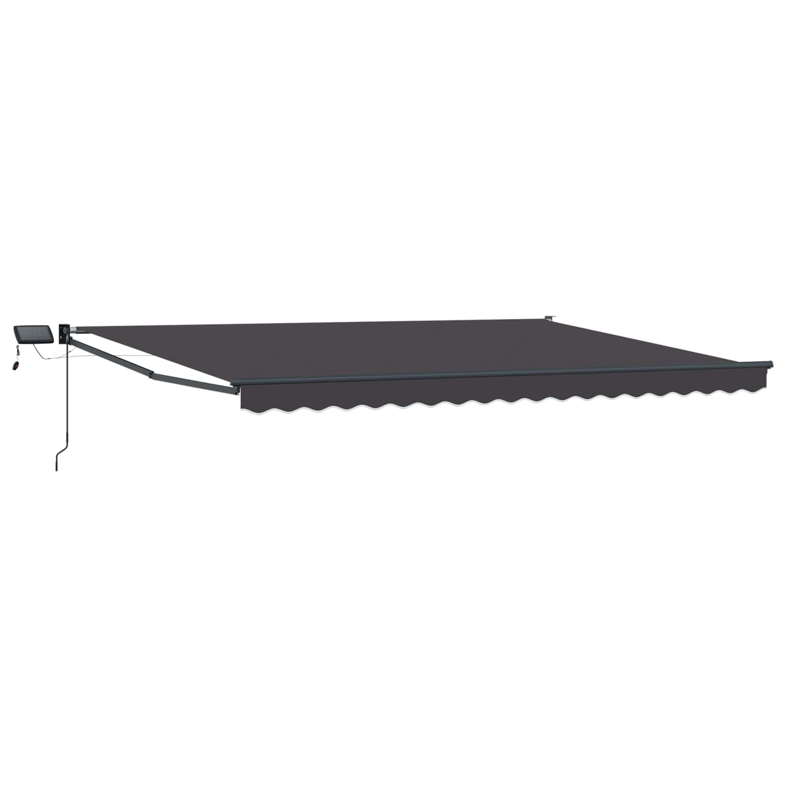 Manuelle Gelenkarmmarkise mit LEDs Anthrazit 4 x 2 m