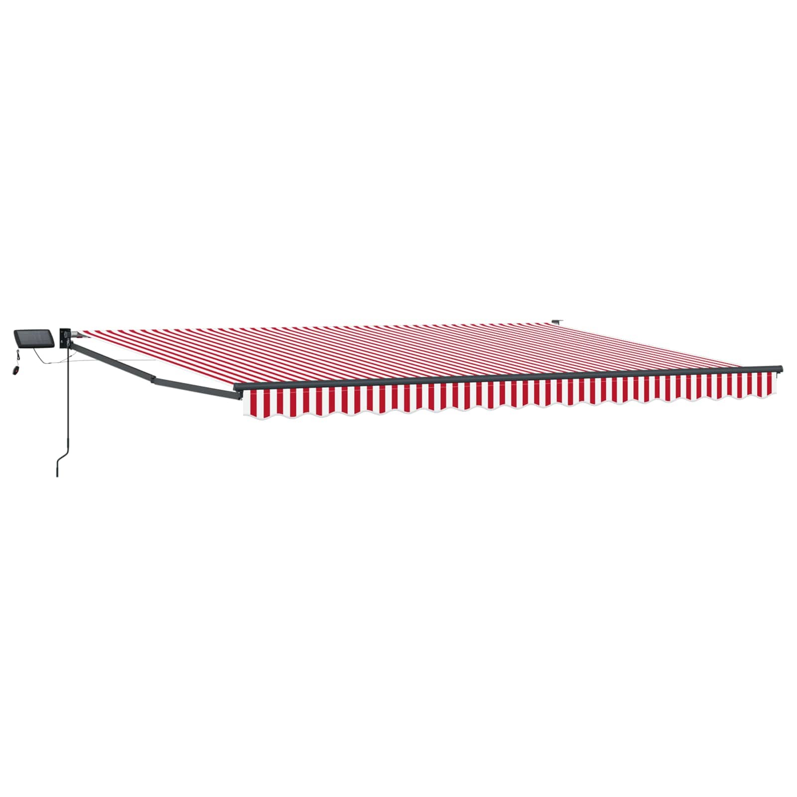 Manuelle Gelenkarmmarkise mit LEDs Rot, Weiß, Anthrazit 4 x 2 m