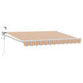 Elektrische ausziehbare Markise Blau und Orange 3,5 x 2,5 m