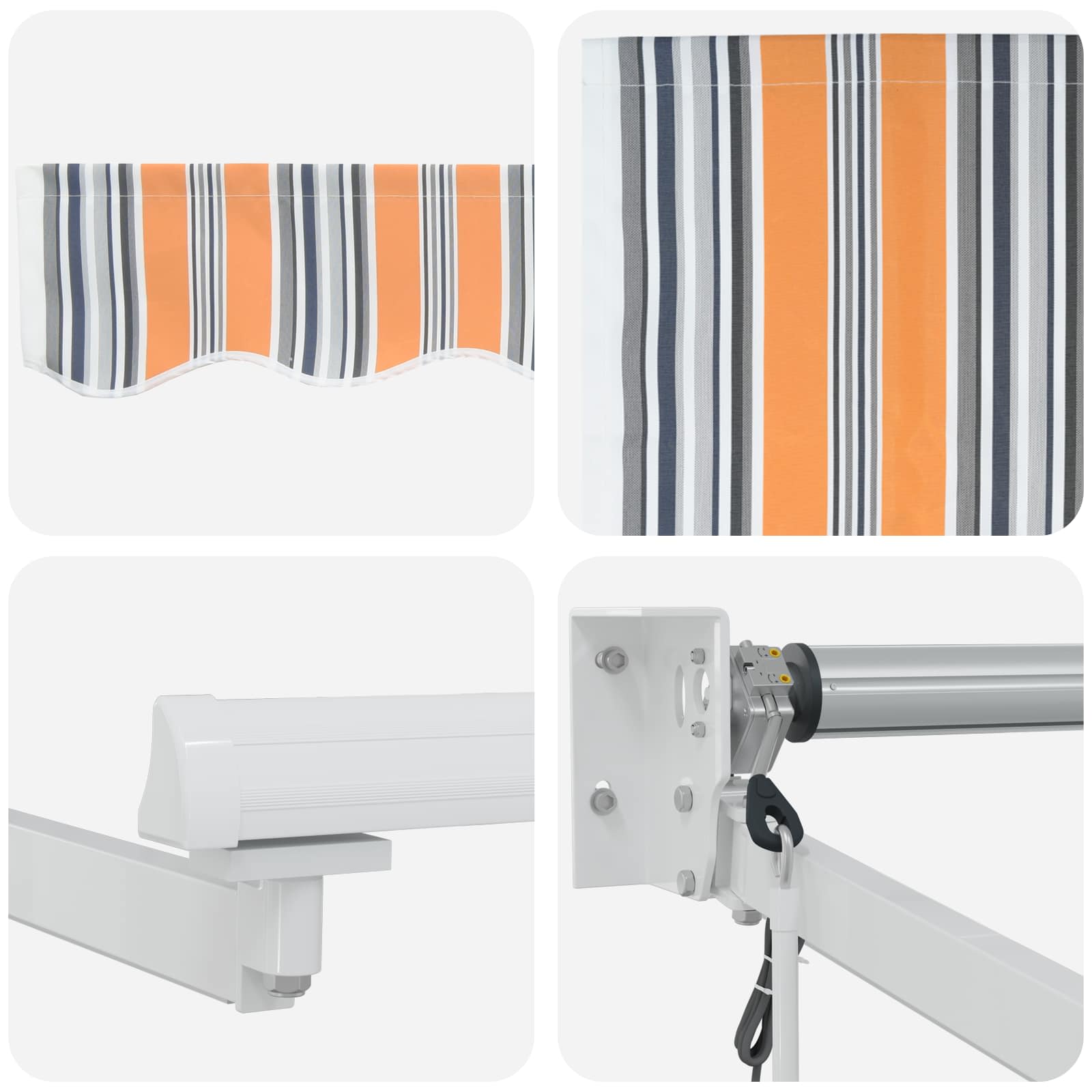 Elektrische ausziehbare Markise Blau und Orange 4,5 × 3 m