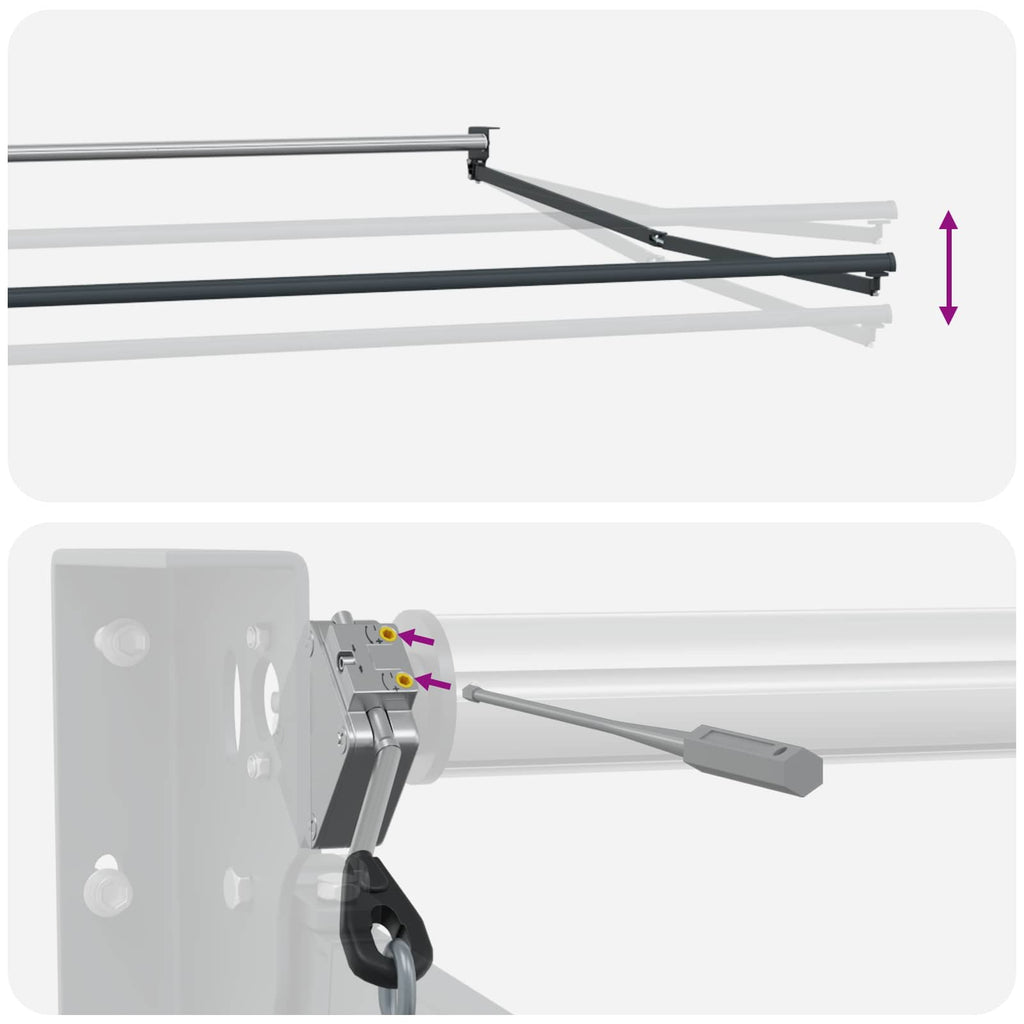 Elektrische ausziehbare Markise Gelb und Weiß 3 x 2 m