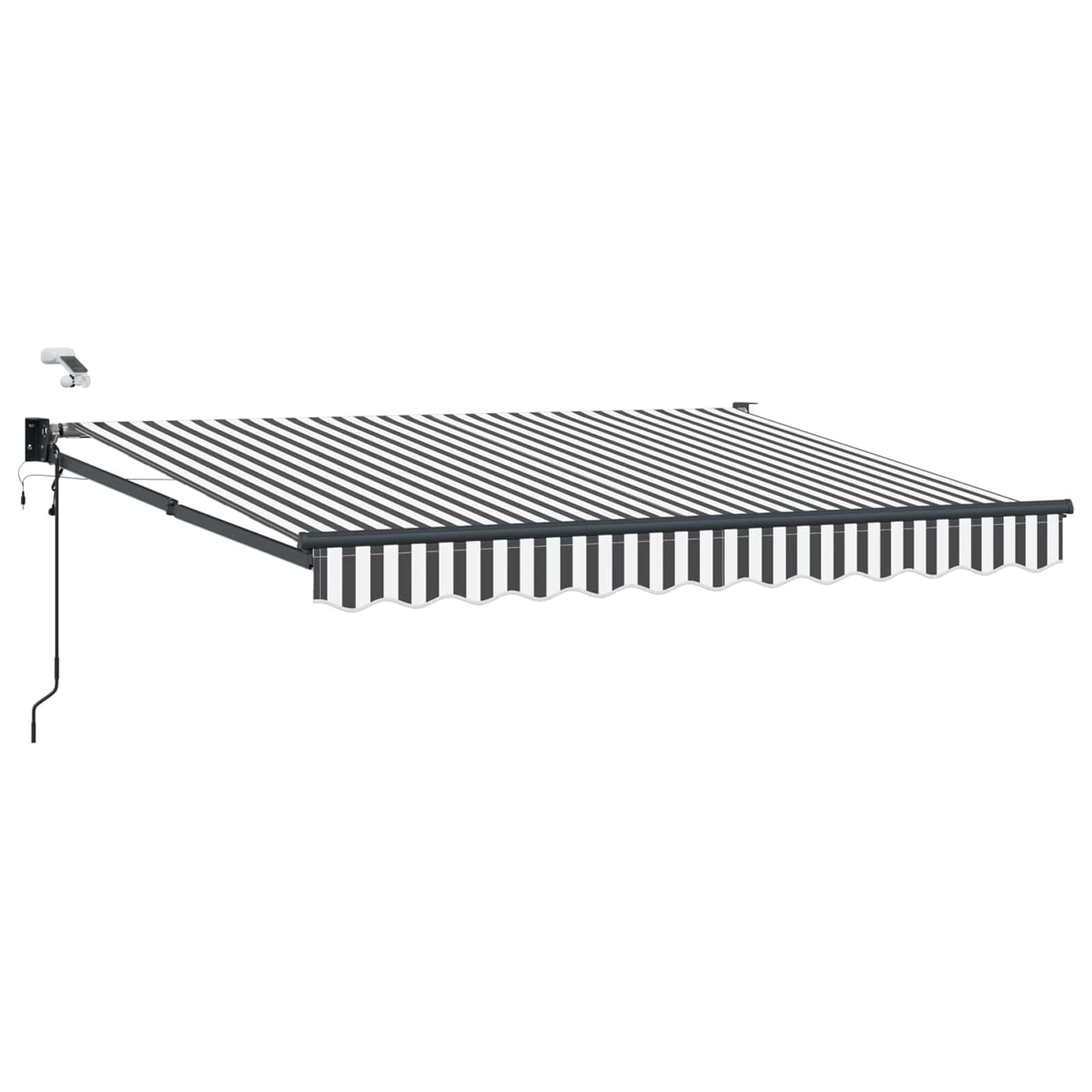 Elektrische ausziehbare Markise Anthrazit und Weiß 3 x 2,5 m