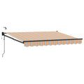 Elektrische ausziehbare Markise Blau und Orange 3,5 x 2,5 m