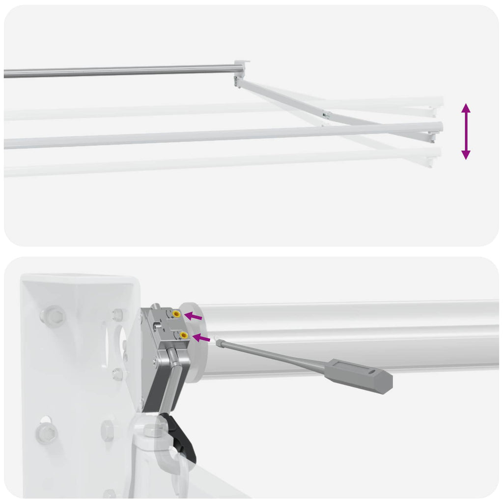 Elektrische ausziehbare Markise Grün und Weiß 3,5 x 2,5 m