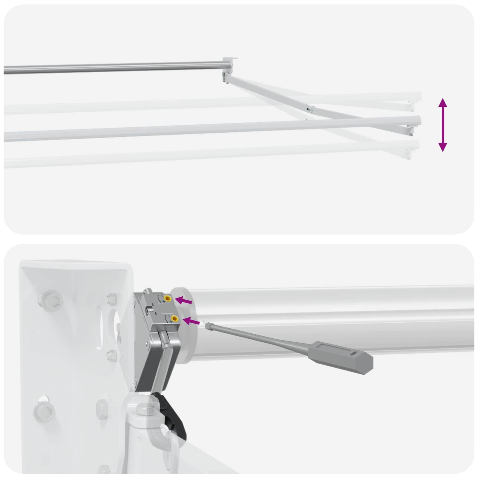 Elektrische ausziehbare Markise Anthrazit und Weiß 4 x 3 m