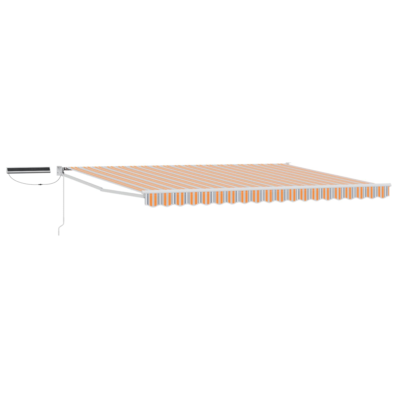 Elektrische ausziehbare Markise Grau, Orange, Weiß 5 x 3 m
