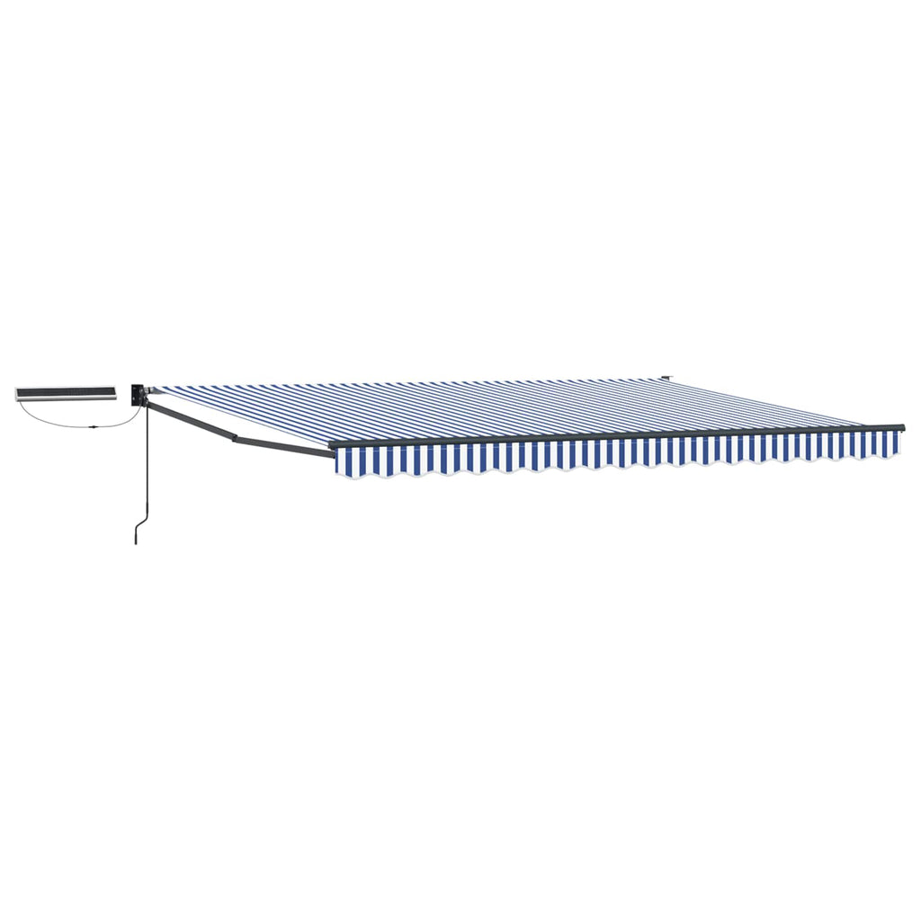 Elektrische ausziehbare Markise Blau, Weiß, Anthrazit 4 x 3 m