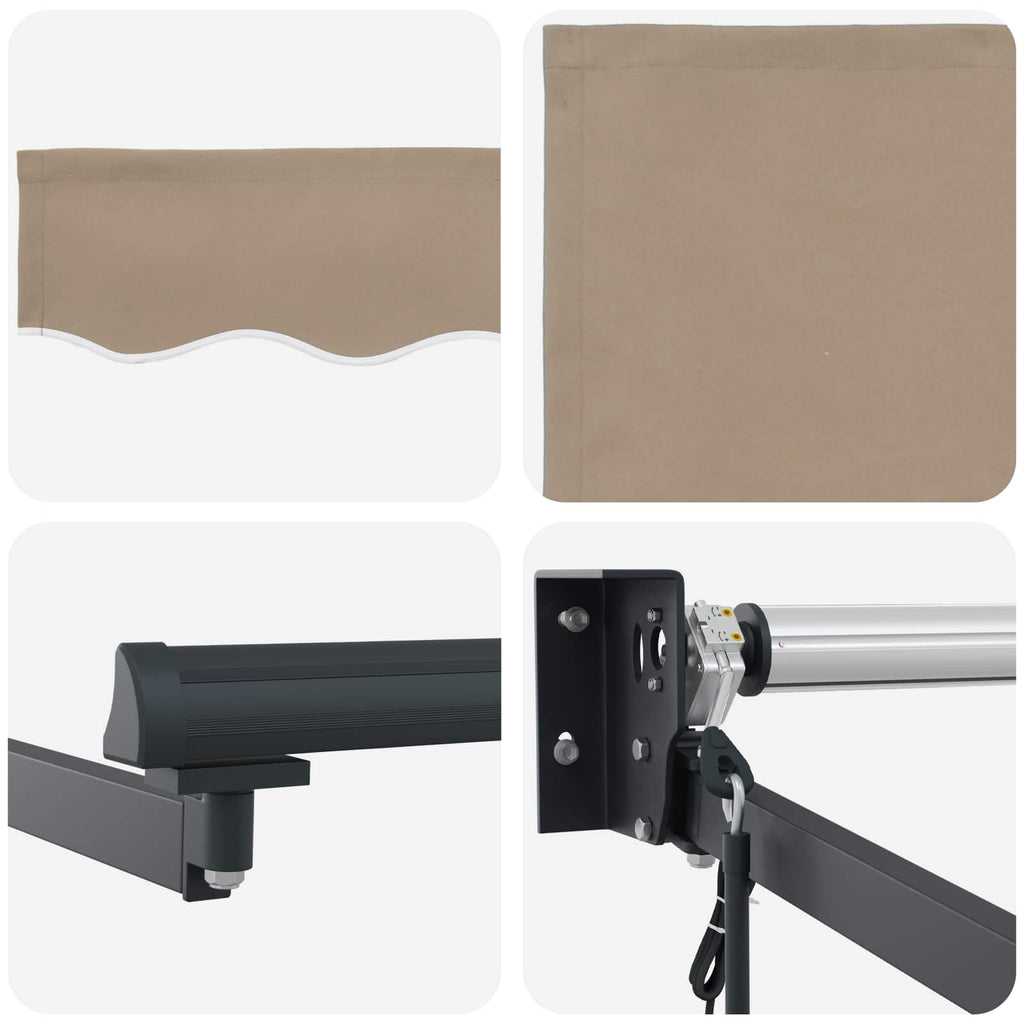 Elektrische ausziehbare Markise Beige und Anthrazit 4,5 × 3 m